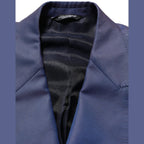 Dolce & Gabbana Blue Wool Double Breasted Men Blazer Jacket