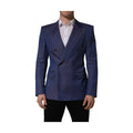 Dolce & Gabbana Blue Wool Double Breasted Men Blazer Jacket
