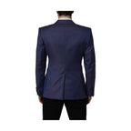 Dolce & Gabbana Blue Wool Double Breasted Men Blazer Jacket