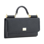 Dolce & Gabbana Black Calf Leather Bos Taurus Shoulder Bag
