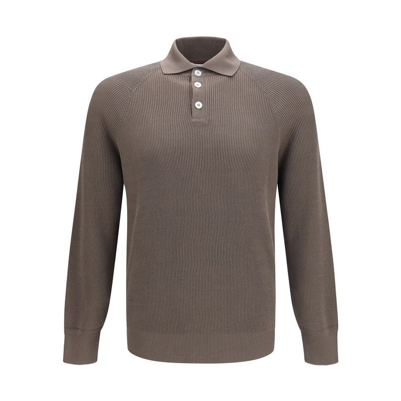 Brunello Cucinelli Brown Cotton Polo Shirt