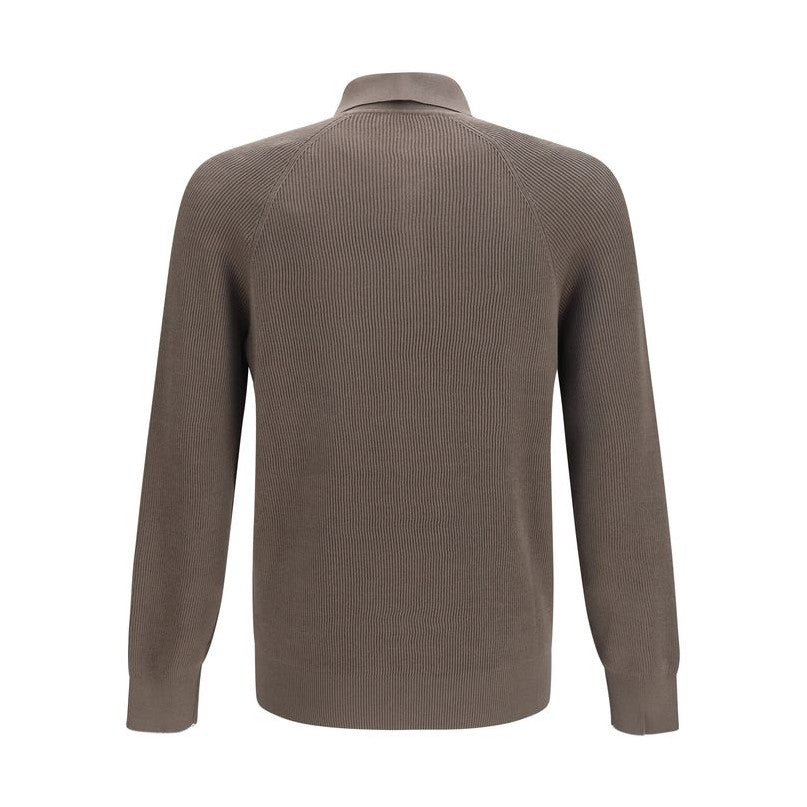 Brunello Cucinelli Brown Cotton Polo Shirt