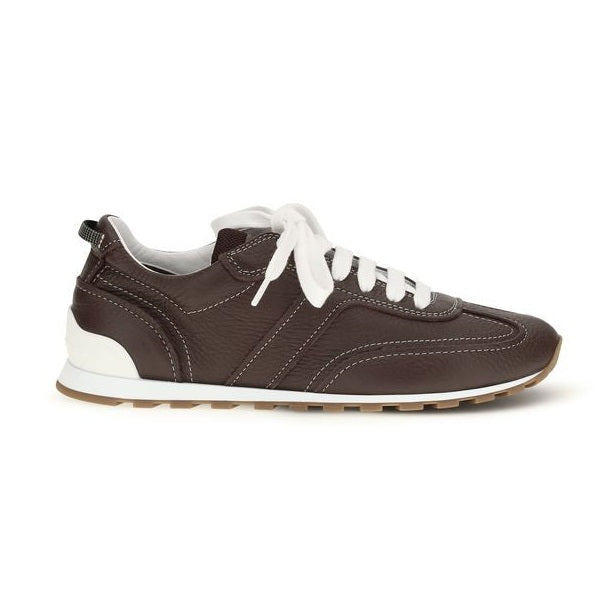 Brunello Cucinelli Brown Calf Leather Bos Taurus Athletic Sneakers