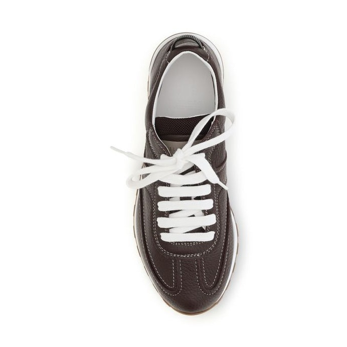 Brunello Cucinelli Brown Calf Leather Bos Taurus Athletic Sneakers