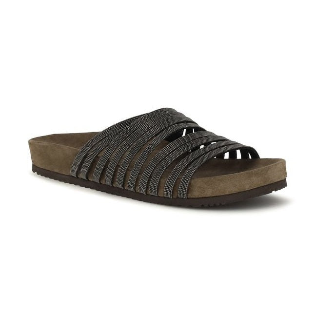 Brunello Cucinelli Black Calf Leather Bos Taurus Flat Sandals