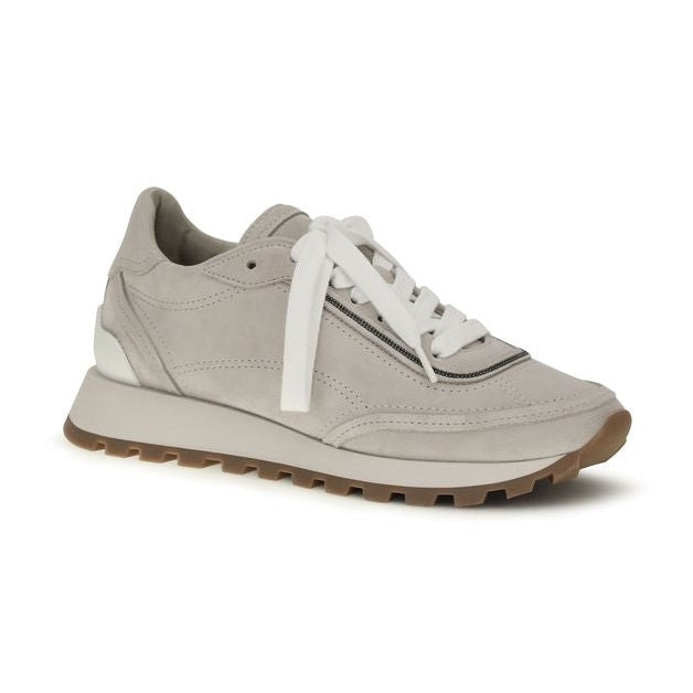 Brunello Cucinelli Gray Calf Leather Bos Taurus Athletic Sneakers
