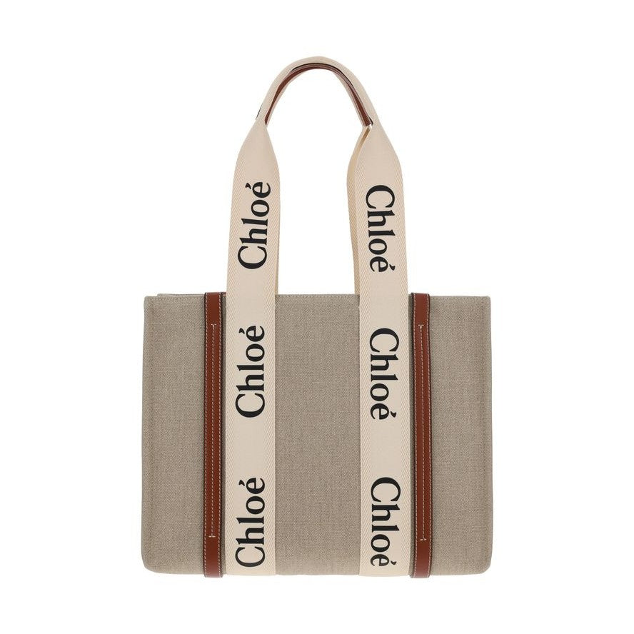 Chloé Beige Linen Handbag