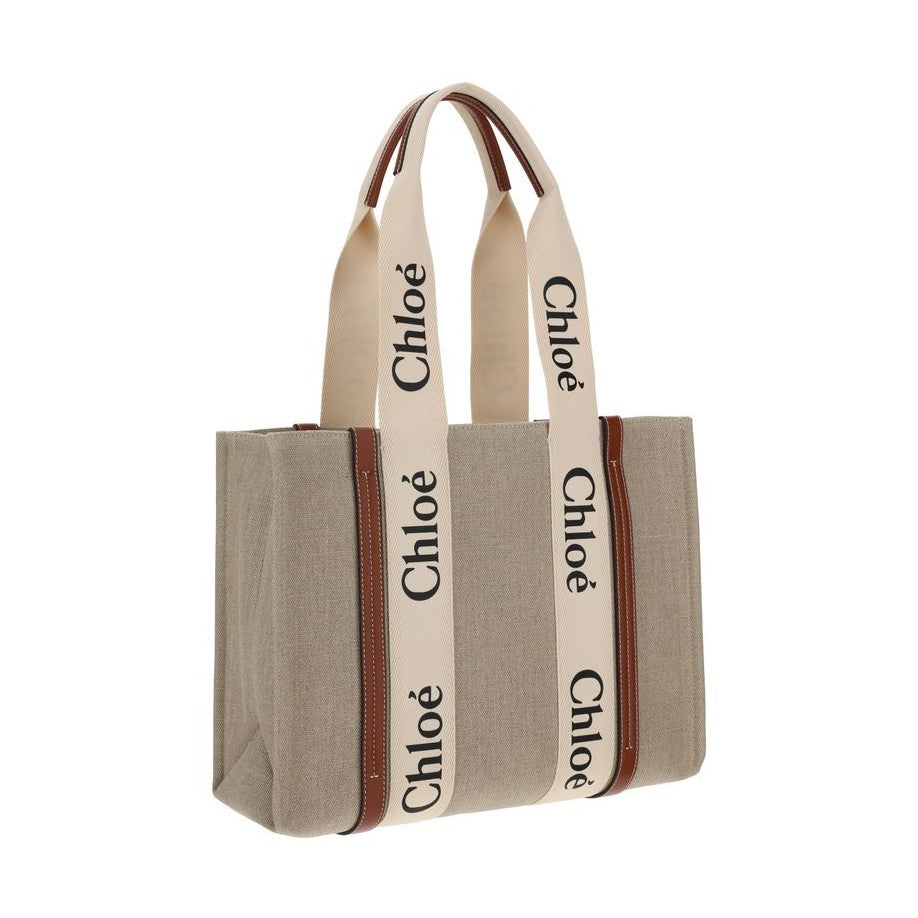Chloé Beige Linen Handbag