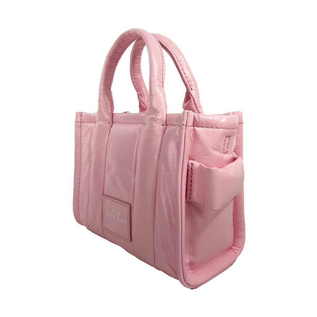 Marc Jacobs The Shiny Crinkle Micro Tote Bubblegum Leather Crossbody
