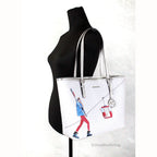 Michael Kors Jet Set Travel Girls Medium Signature Carryall Tote White MK