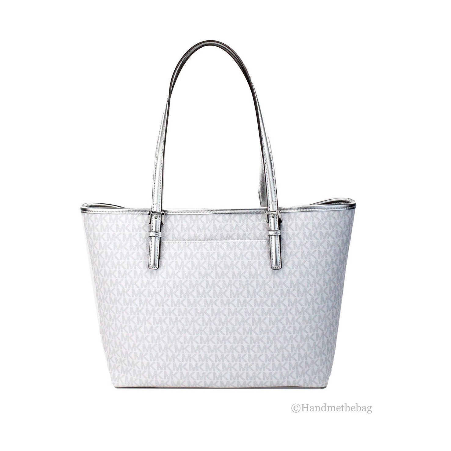 Michael Kors Jet Set Travel Girls Medium Signature Carryall Tote White MK