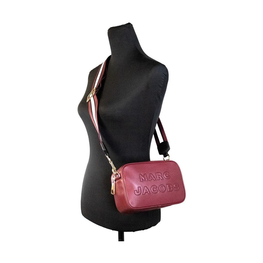 Marc Jacobs Flash Pomegranate Smooth Leather Embossed Camera Crossbody Bag Purse