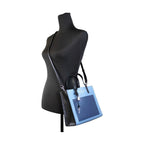 Marc Jacobs Grind Mini Blue Heaven Colorblock Leather Tote Crossbody Bag Purse