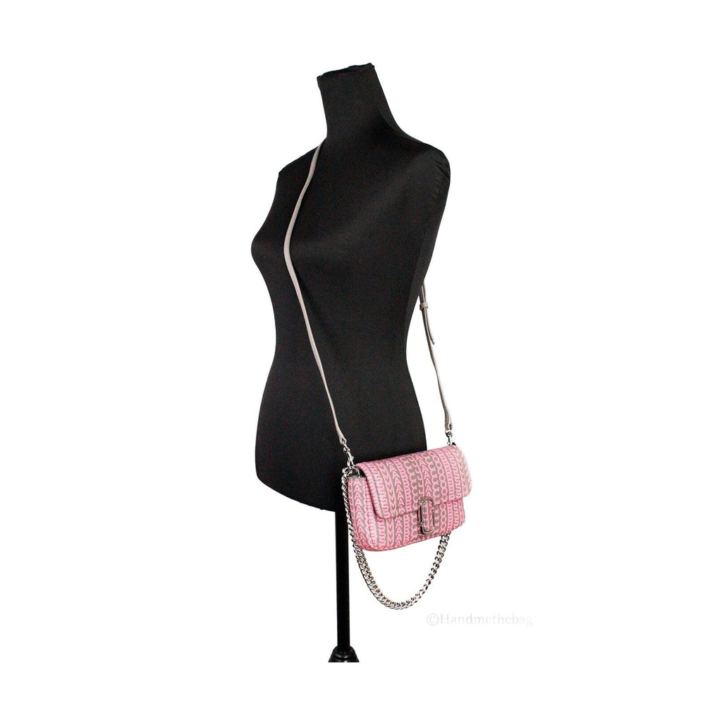 Marc Jacobs Neon Pink The Monogram Leather J Marc Mini Shoulder Bag Crossbody