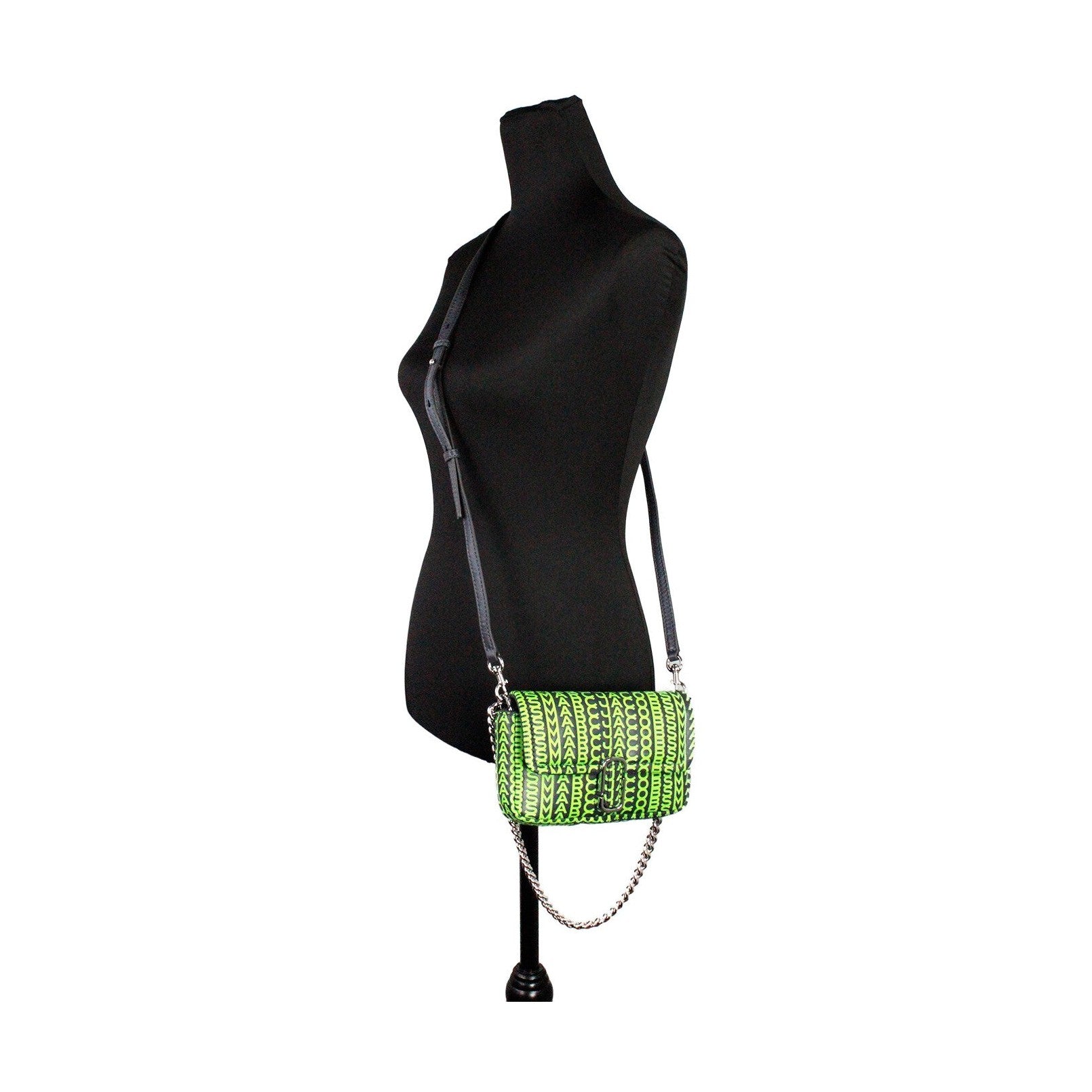 Marc Jacobs Neon Green The Monogram Leather J Marc Mini Shoulder Bag Crossbody