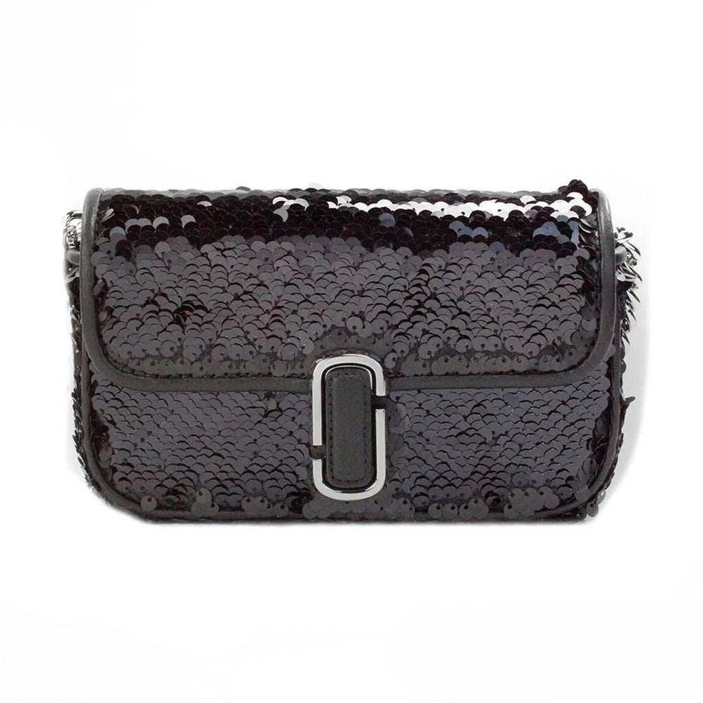 Marc Jacobs The Mini J Marc Shoulder Bag Black Sequined Crossbody Bag