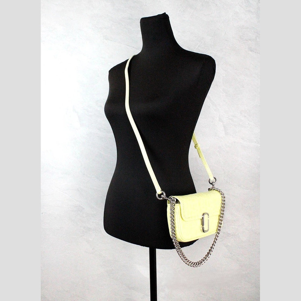 Marc Jacobs The Mini Shoulder Bag Yellow Embossed Leather Crossbody Bag