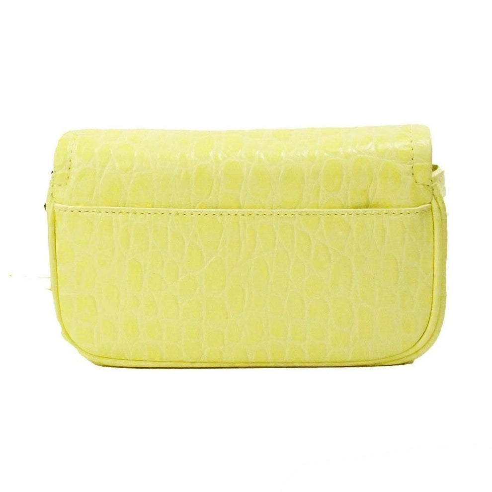 Marc Jacobs The Mini Shoulder Bag Yellow Embossed Leather Crossbody Bag