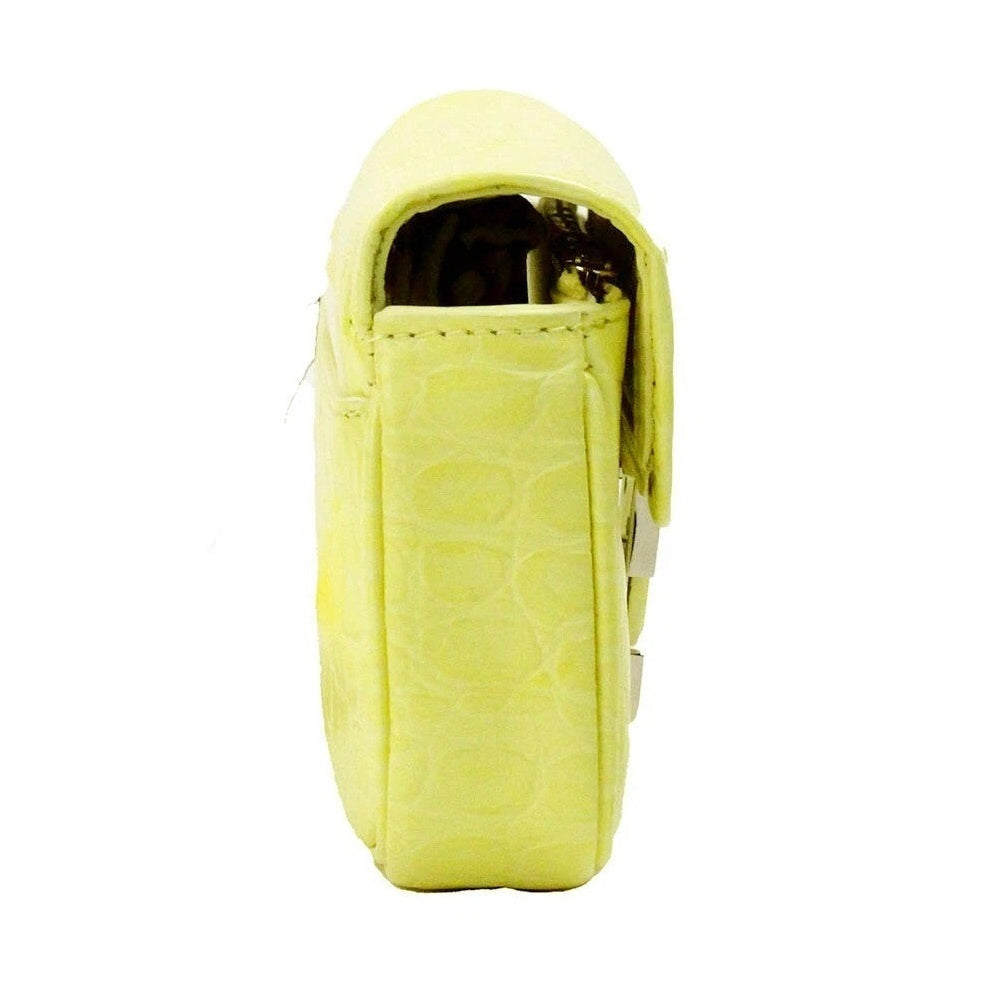 Marc Jacobs The Mini Shoulder Bag Yellow Embossed Leather Crossbody Bag