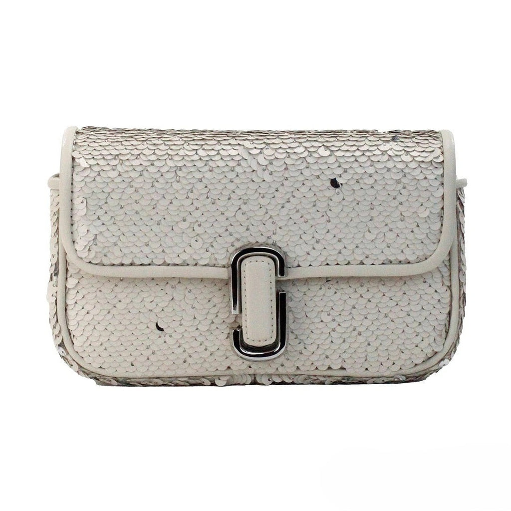 Marc Jacobs The Mini J Marc Shoulder Bag Cream Sequined Crossbody Bag
