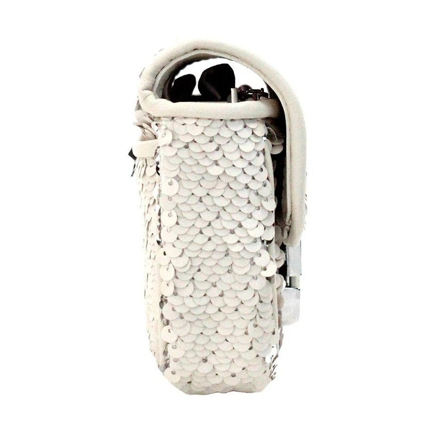 Marc Jacobs The Mini J Marc Shoulder Bag Cream Sequined Crossbody Bag