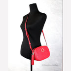Kate Spade New York Women'S Kourtney Pebbled Leather Zip Around Camera Crossbody Bag (Stoplight)