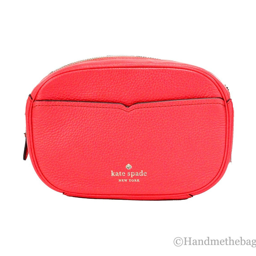Kate Spade New York Women'S Kourtney Pebbled Leather Zip Around Camera Crossbody Bag (Stoplight)