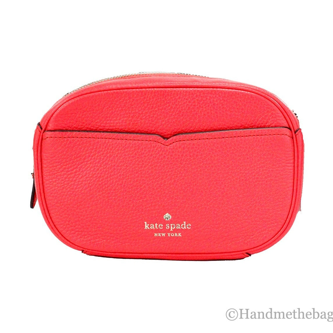Kate Spade New York Women'S Kourtney Pebbled Leather Zip Around Camera Crossbody Bag (Stoplight)