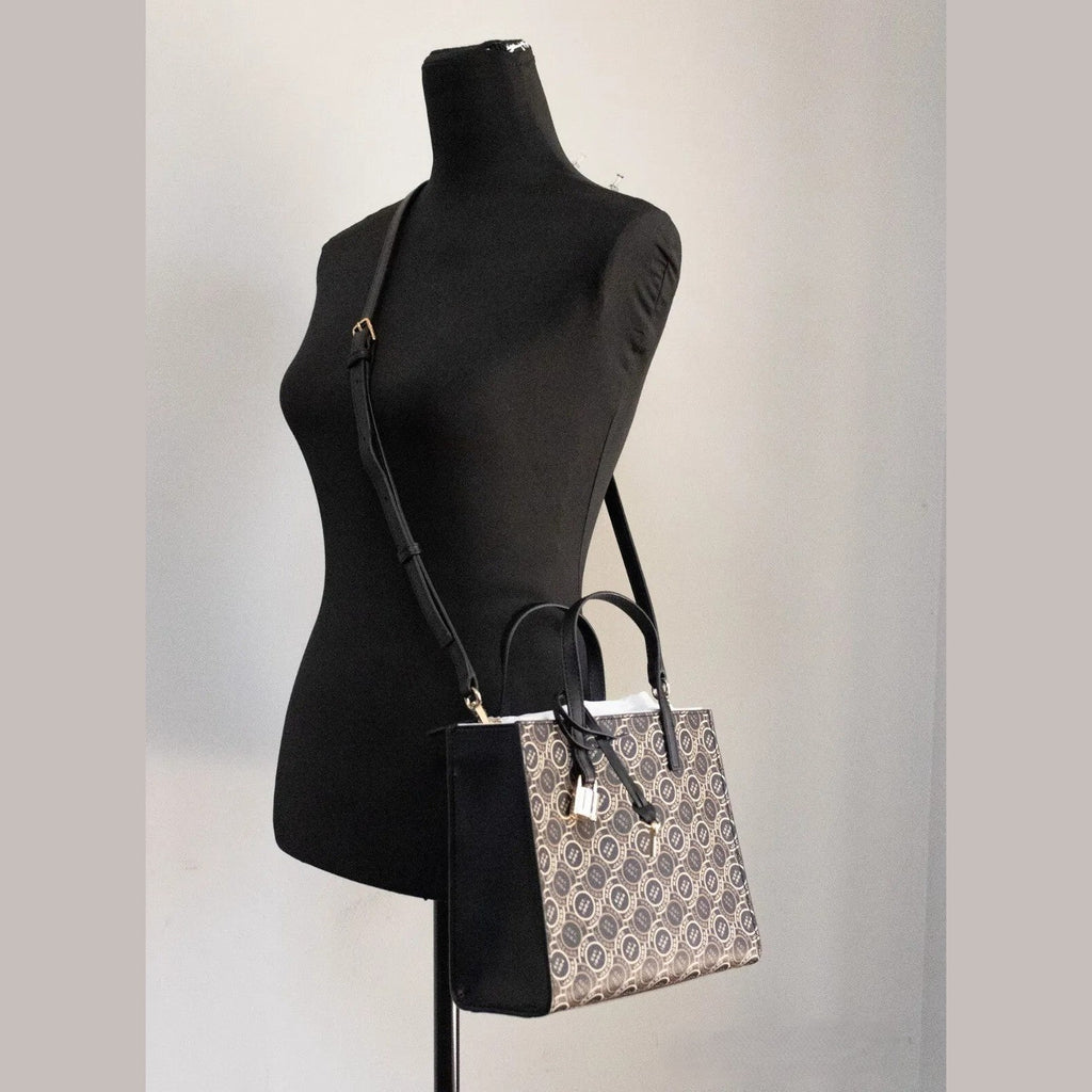 Marc Jacobs Mini Grind Signet Printed Leather Crossbody Tote Handbag Purse