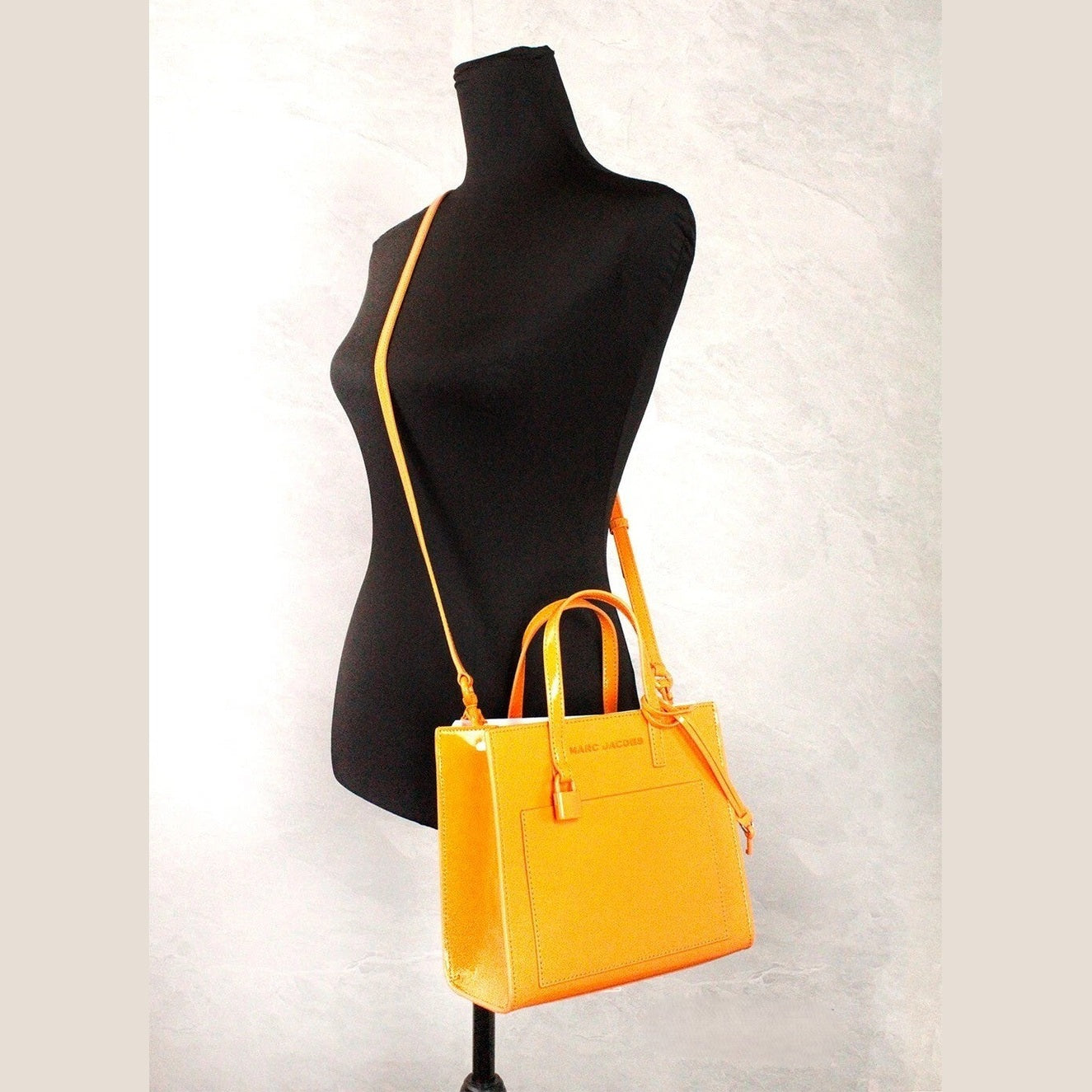 Marc Jacobs Mini Grind Scorched Patent Leather Crossbody Tote Bag Purse