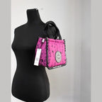 Marc Jacobs X Peanuts Mini Fuchsia Fedora Puffy Nylon Tote Convertible Handbag