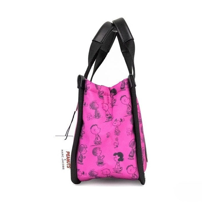 Marc Jacobs X Peanuts Mini Fuchsia Fedora Puffy Nylon Tote Convertible Handbag
