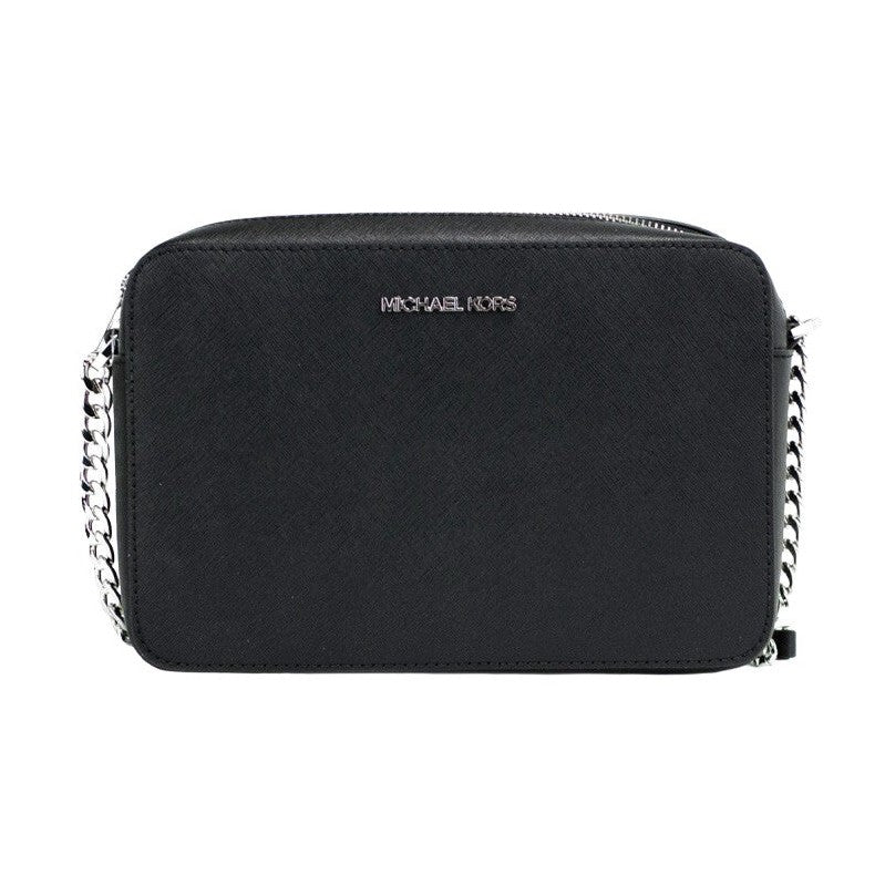 Michael Kors Jet Set Large East West Black Saffiano Leather Crossbody Handbag