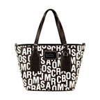 Marc Jacobs Small Black White Monogram Print Saffiano Leather Tote Crossbody Bag