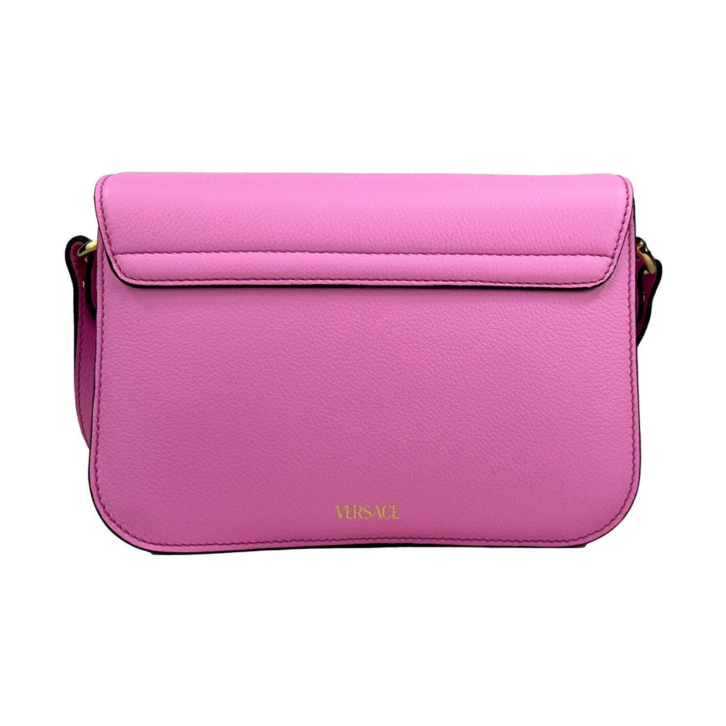 Versace La Medusa Pink Leather Shoulder Crossbody Bag Purse