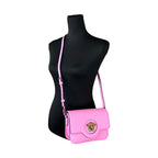 Versace La Medusa Pink Leather Shoulder Crossbody Bag Purse
