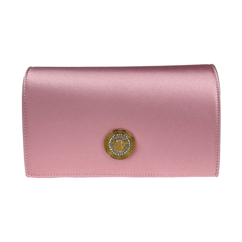Versace Medusa Crystal Satin Mini Chain Crossbody Bag Purse