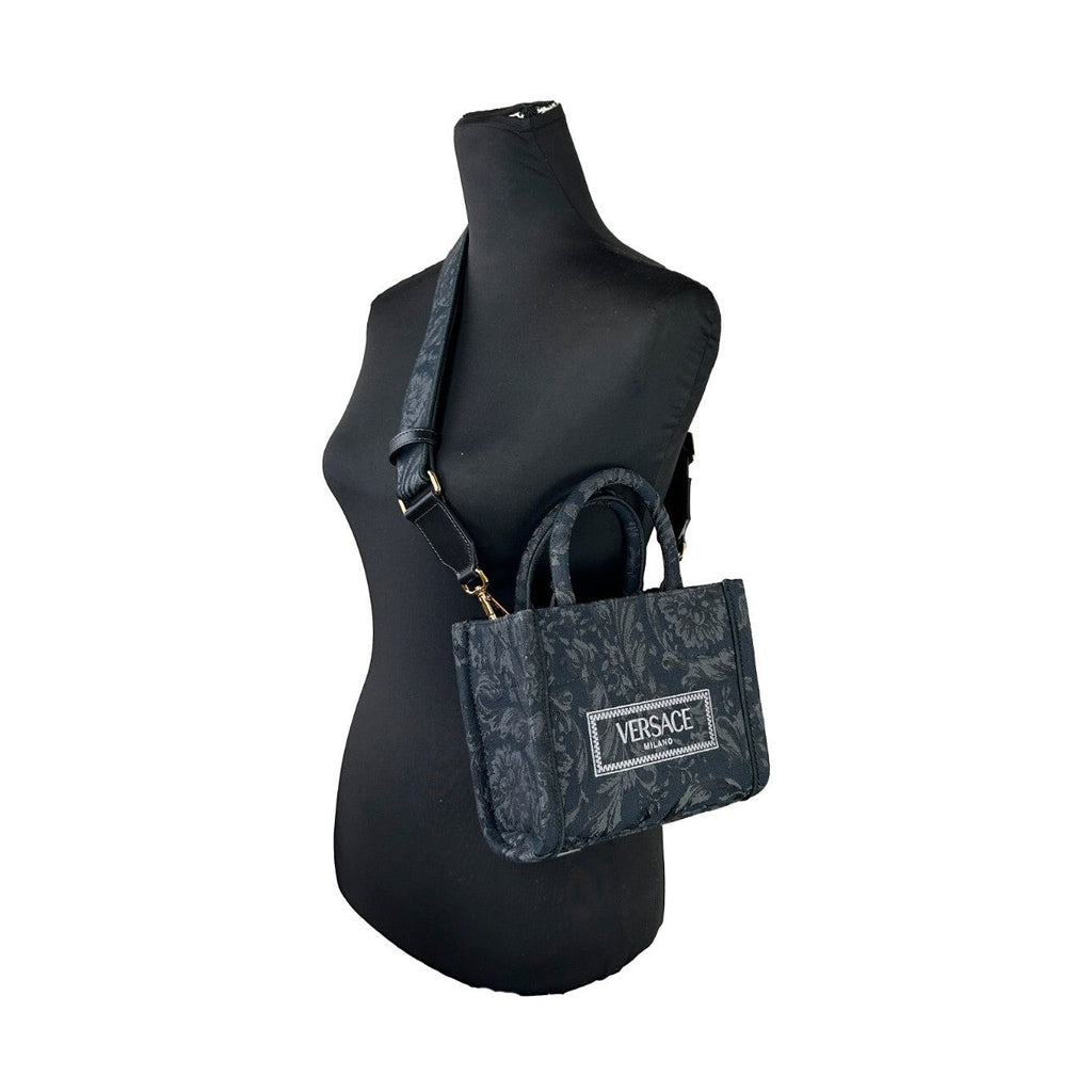 Versace Women'S 'Extra Small Athena' Shopping Bag Black