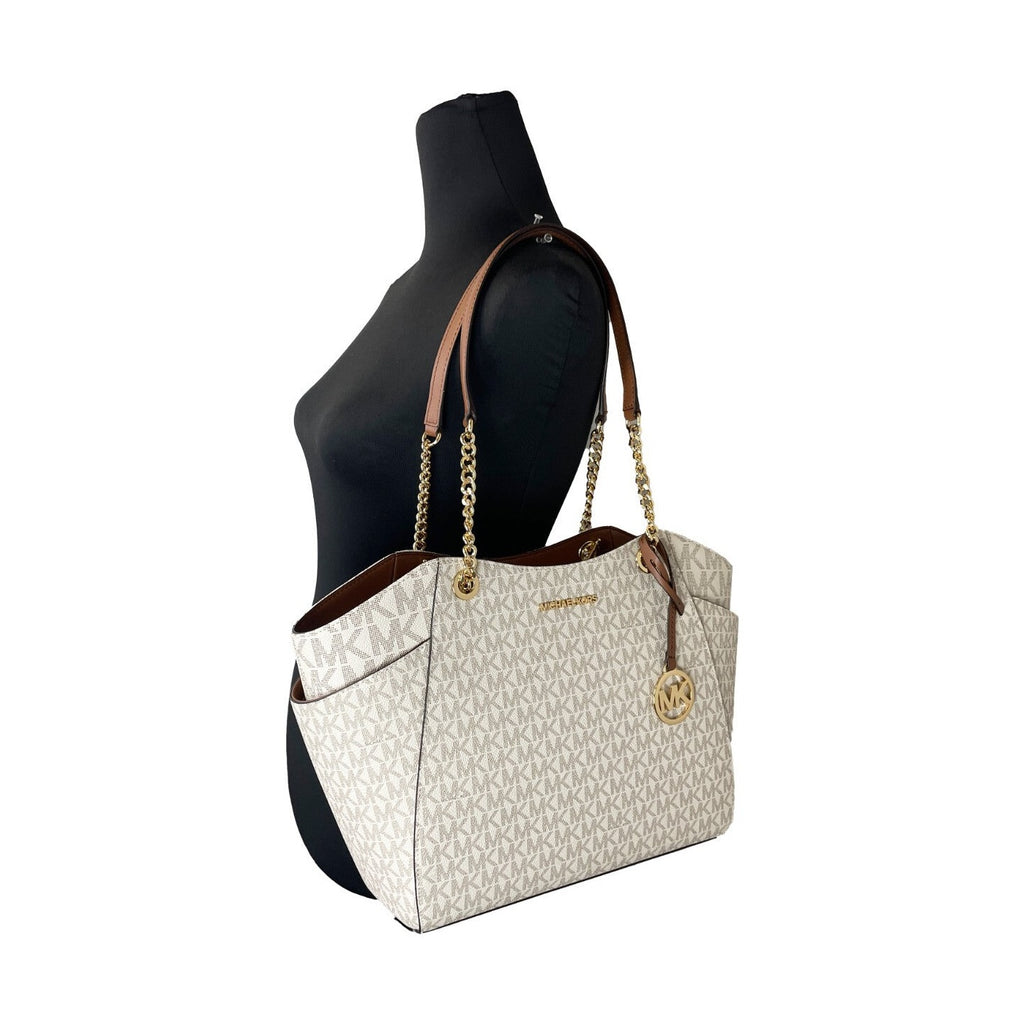 Michael Kors Jet Set Travel Large Logo Tote Vanilla