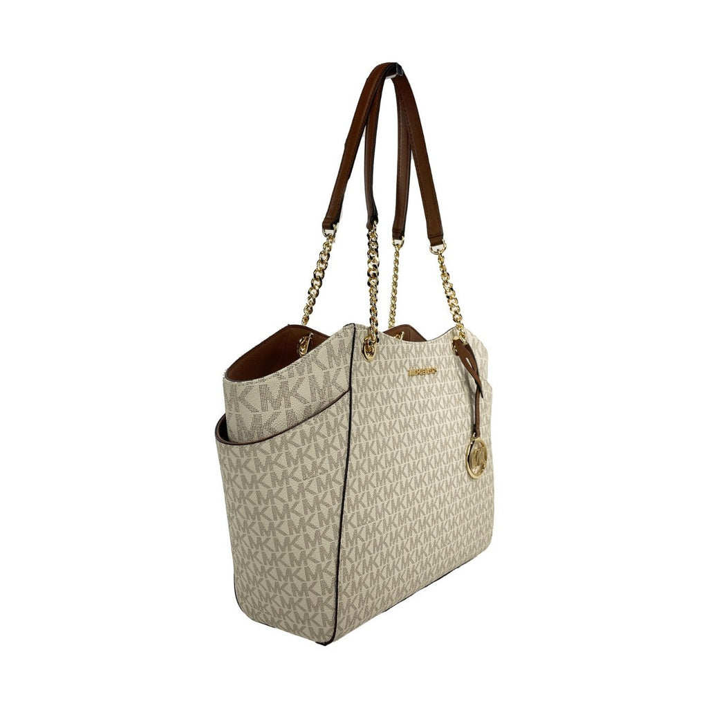 Michael Kors Jet Set Travel Large Logo Tote Vanilla