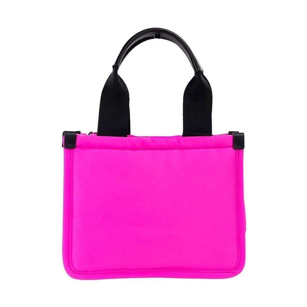 Marc Jacobs Small Neon Fuchsia Nylon Fabric Tote Convertible Bag Purse