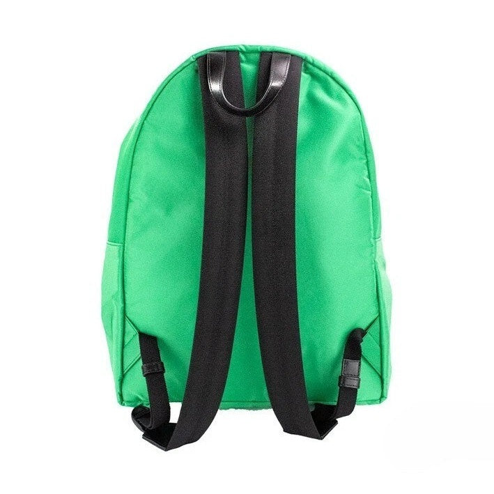 Versace Large Bright Green Nylon Fabric Medusa Shoulder Backpack Bookbag