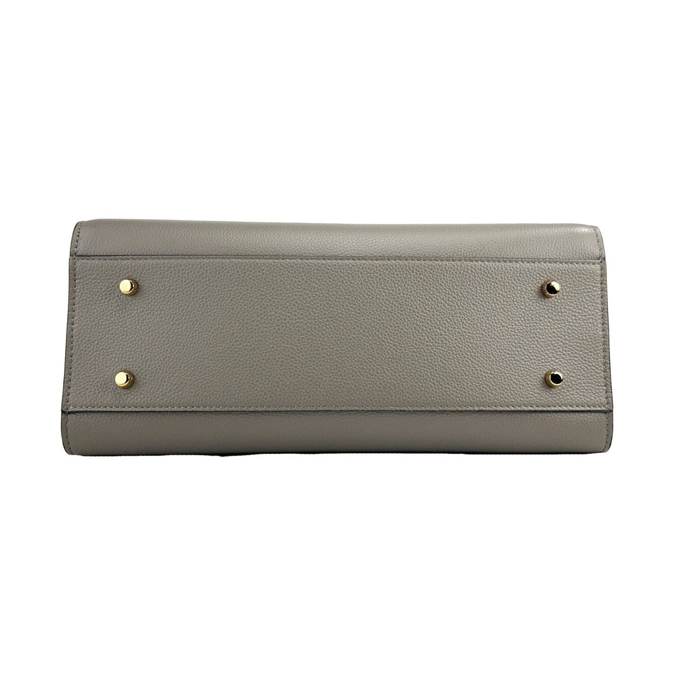 Versace Virtus Large Leather Top Handle Satchel Bag Tote Gray