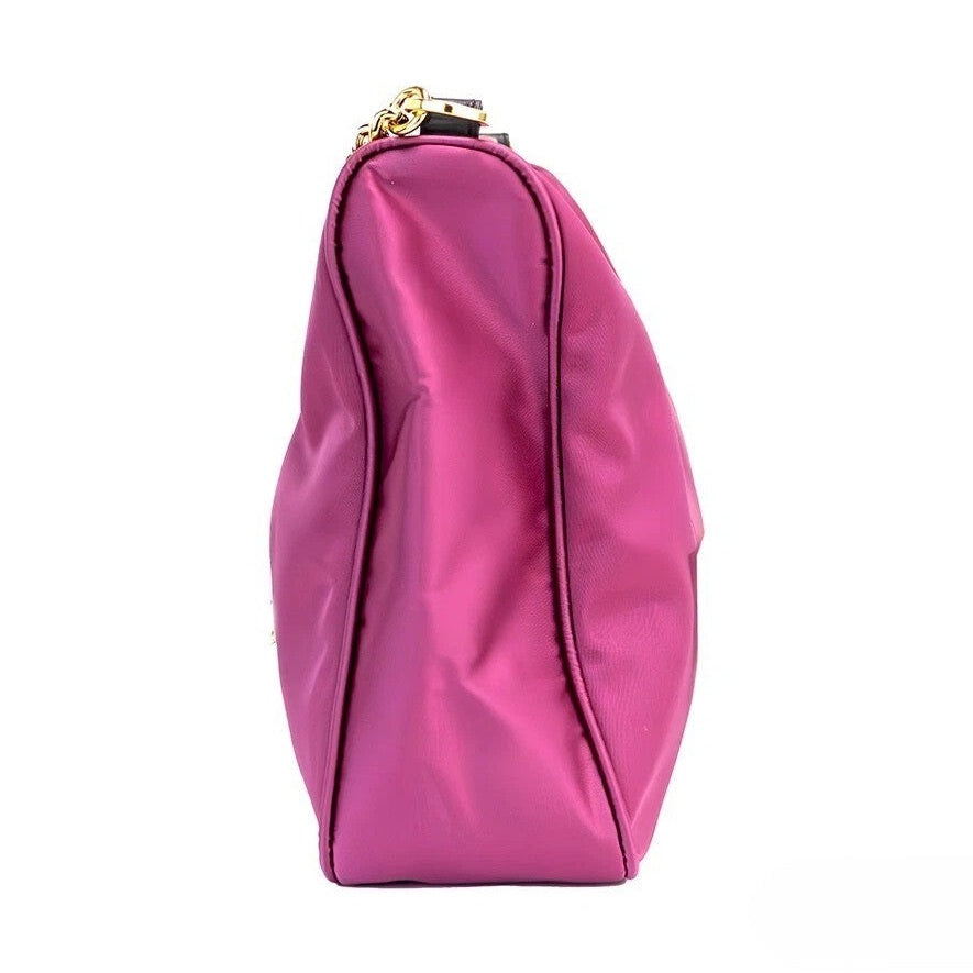 Versace Small Dahlia Nylon Fabric Medusa Pendant Crossbody Shoulder Purse Bag