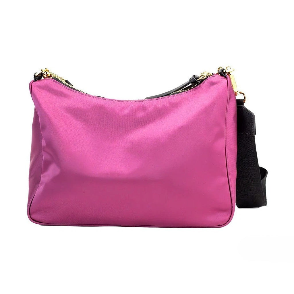 Versace Small Dahlia Nylon Fabric Medusa Pendant Crossbody Shoulder Purse Bag