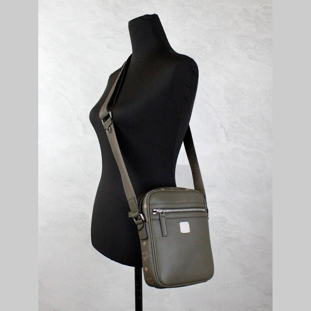 MCM Visetos Leather Camera Crossbody Bag