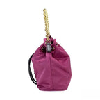 Versace Small Dahlia Nylon Medusa Pendant Bucket Chain Crossbody Bag Purse