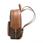 Michael Kors Jaycee Large Brown Signature PVC Shoulder Backpack Bookbag