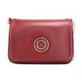 Marc Jacobs Medium Metal Signet Syrah Smooth Leather Flap Crossbody Purse Bag