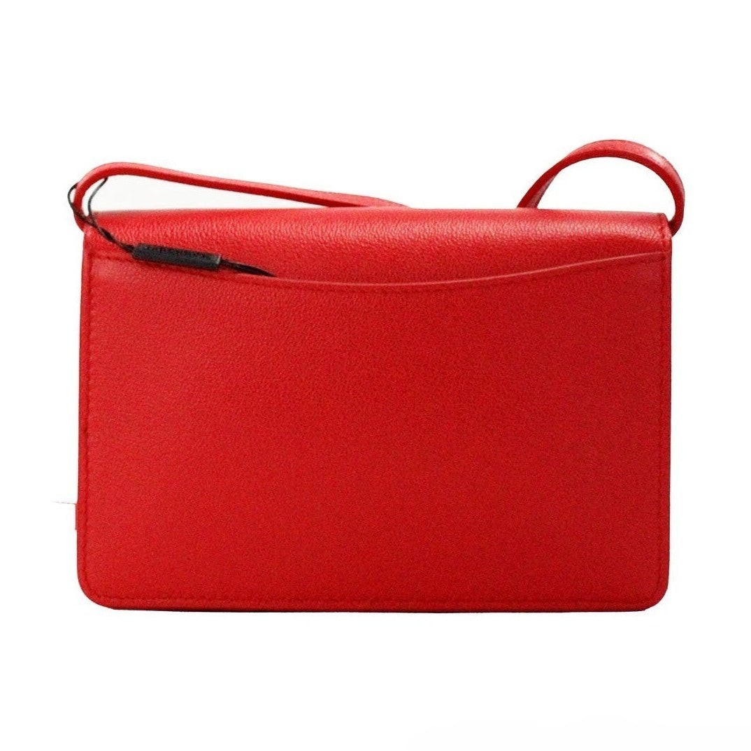 Burberry Hampshire Small Red Embossed Logo Smooth Leather Crossbody Bag
